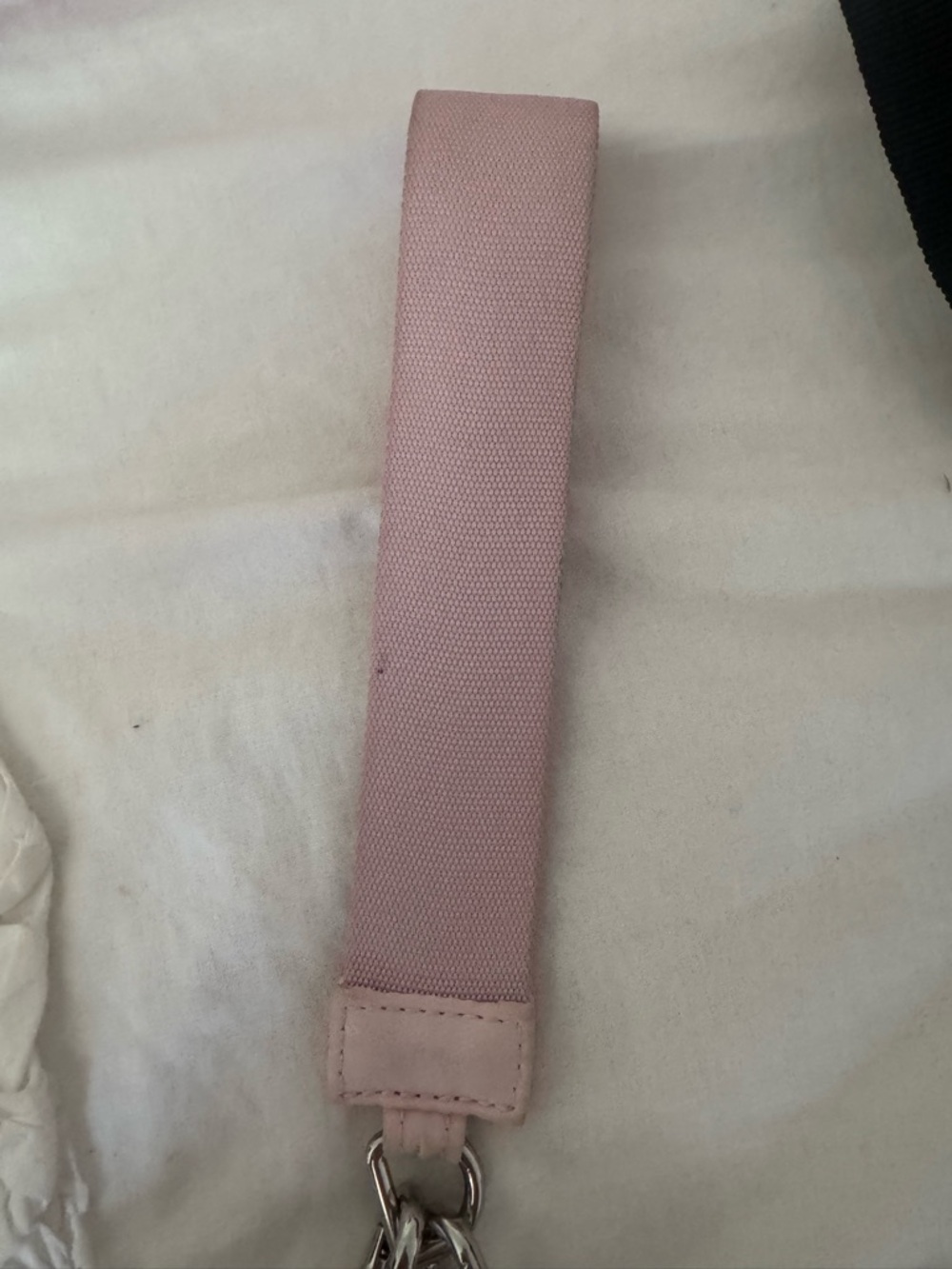 Lululemon Dual Pouch Wristlet Wallet Keychain - Pink and White Silver - Picture 8 of 10